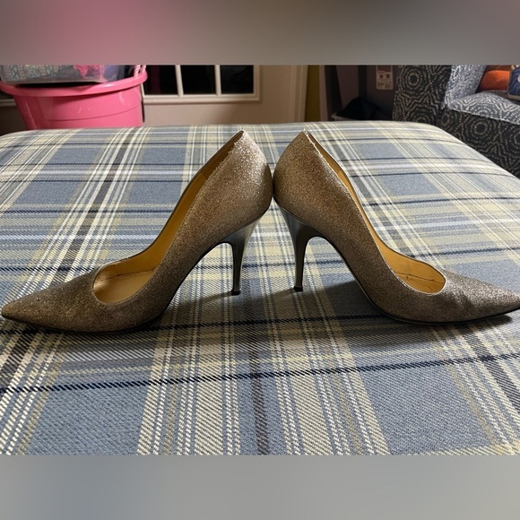 Kate Spade Patent Glitter Silver Pumps - Picture 4 of 10